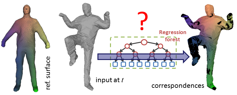 Inferring correspondences via regression forest
